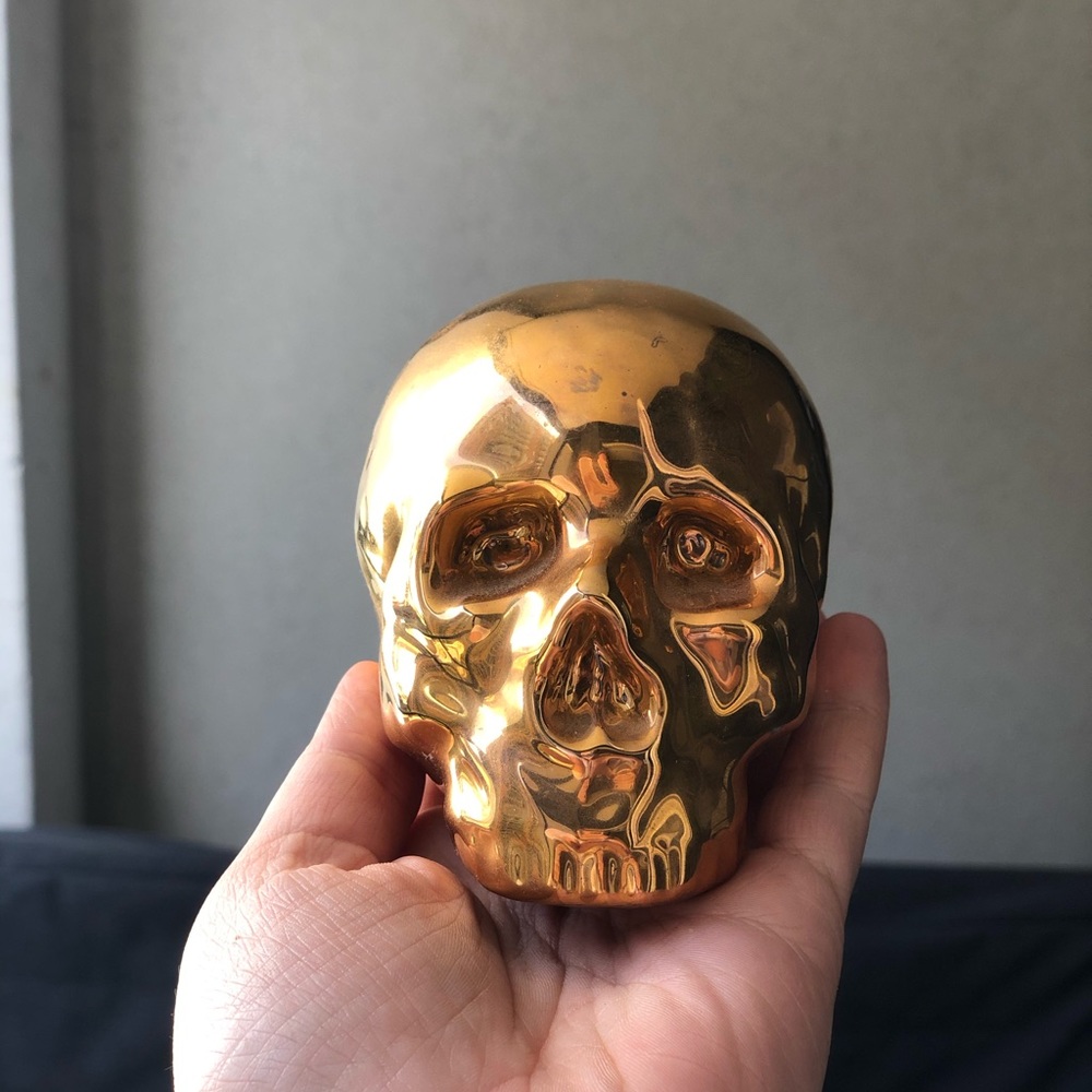 Seletti My Skull REAL GOLD coated skull figure